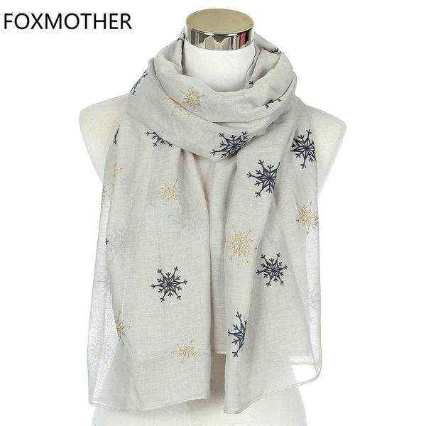 

дамы foxmother шарфы шарф зимы foulard снежинка женщины wrap gray factory direct new genuine bde_jewelry yxlcjf, Blue;gray