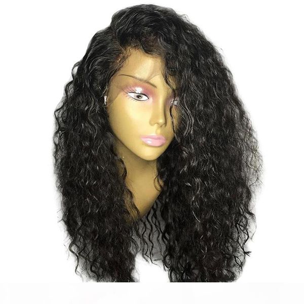 

water wave lace front wigs human hair pre plucked glueless peruvian full lace virgin hair wig with baby hair for african american, Black;brown