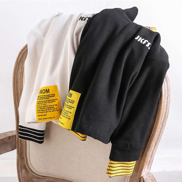 

and base boys' winter autumn 2020 shirt new zhongda foreign sle one veet long sve t-shirt children's high collar men's sweate, Black