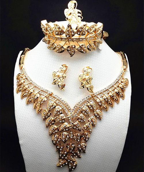 

dubai jewelry sets bridal gift nigerian wedding golden color jewelry set african pearl sets for mother's day gift, Silver