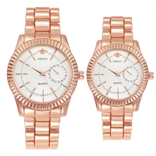

men's band new steel business leisure watch simple digital scale couple quartz gift pair watch qxzo, Slivery;brown