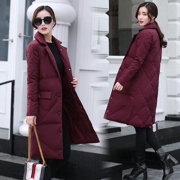 

women's winter jackets cotton padded female coat winter women long parka warm thicken colors solid female jacket coat, Black