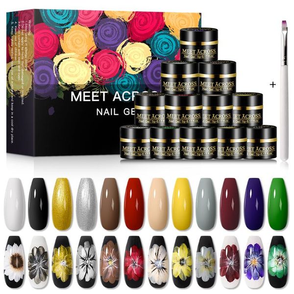 

drawing nail gel polish varnish painting flower nail painting gel with brush art manicure diy decoration, Red;pink