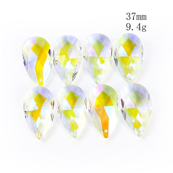 

5pcs 37mm ab color angel tears crystal prism chandelier crystals part suncatcher rainbow hanging home decor lighting accessories h jllgfk