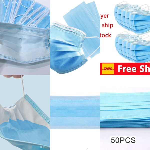 

factory2tsmpersonal fsat ship disposable masks 50factory protection and health mask 3-layer facial cover with earloop mouth