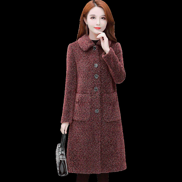 

luxury clothes fur parkas elegant women clothing shaggy coat female woolen jacket imitate mink cashmere long outerwear 419, Black