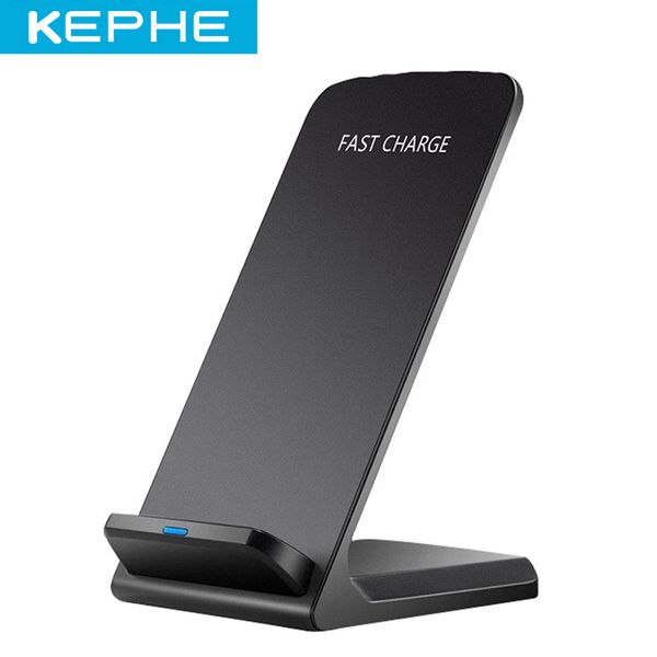 

20w qi wireless charger quick charge 2.0 fast charging for iphone 8 10 x xr samsung s10 s7 s8 s9 2-coils stand 5v/2a & 9v/1.67a