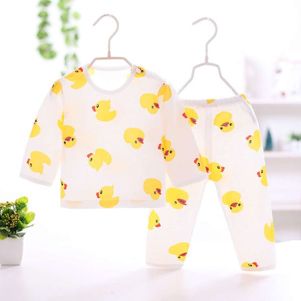 

thin children's air conditioning clothing summer pajamas set baby boys' girls' home cloth pure cotton middle and large childr, Blue;red