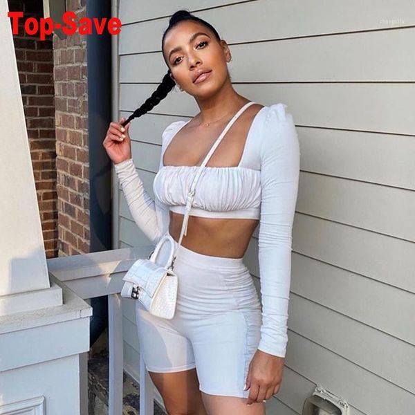 

2020 new arrival two piece set tracksuit women summer clothes biker shorts sweat suits streetwear outfits matching sets1, White