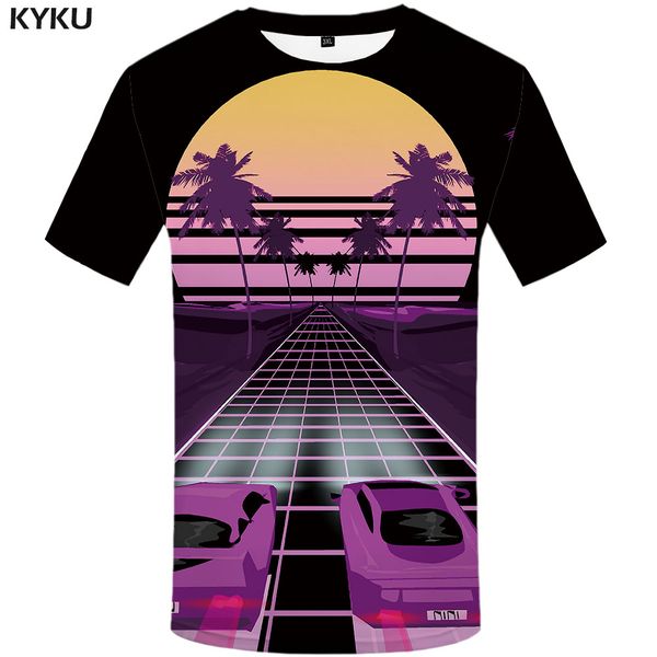 

brand sunset t-shirt men race anime clothes moon t-shirts 3d street tshirts casual leisure funny t shirts short sleeve, White;black