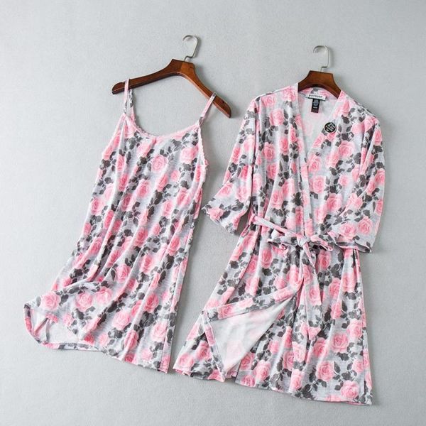 

women's sleepwear ladies bathrobes straps the skirt 2 pieces/set, Black;red