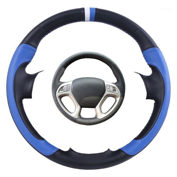 

car steering wheel cover fiber leather for ix35 tucson 2 2011-2015/custom steering-wheel braid1