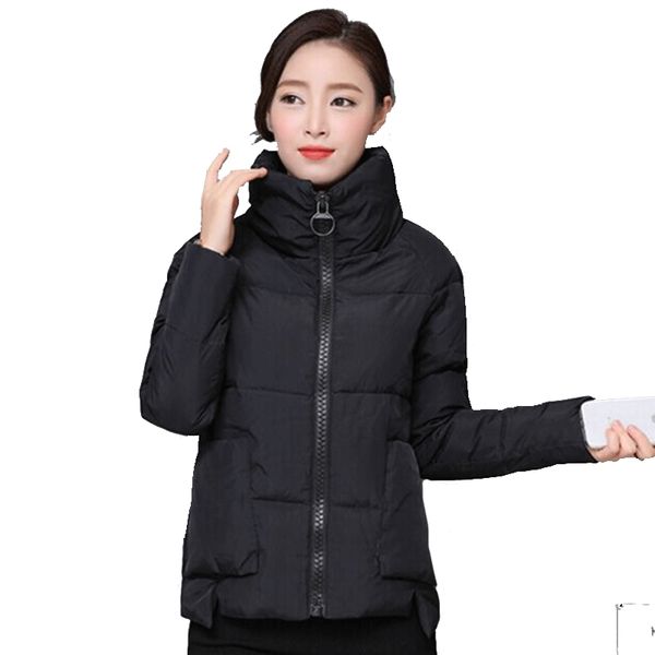 

tide winter new for fiit women short sleeve mode raglan solid color clothed cotton jacket down f4n4 evqw, Black