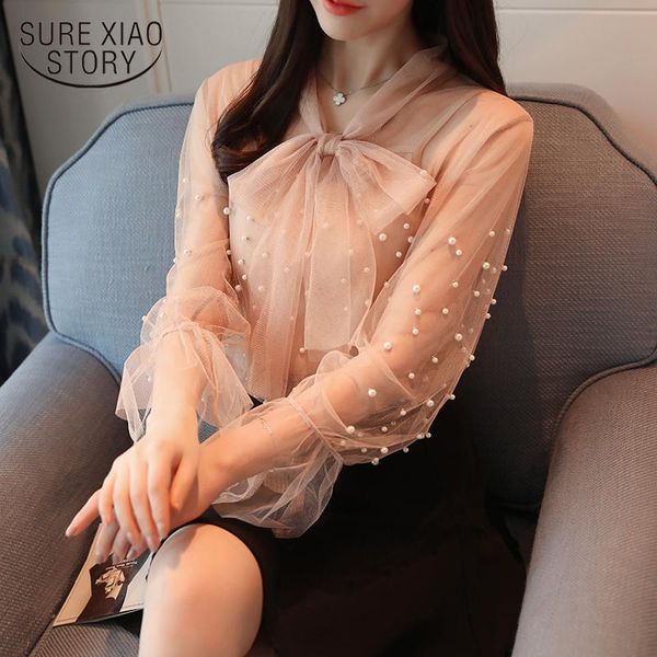 

women's blouses & shirts arrived 2021 spring blouse women lace shirt two sets female chiffon office lady fashion d475 30, White