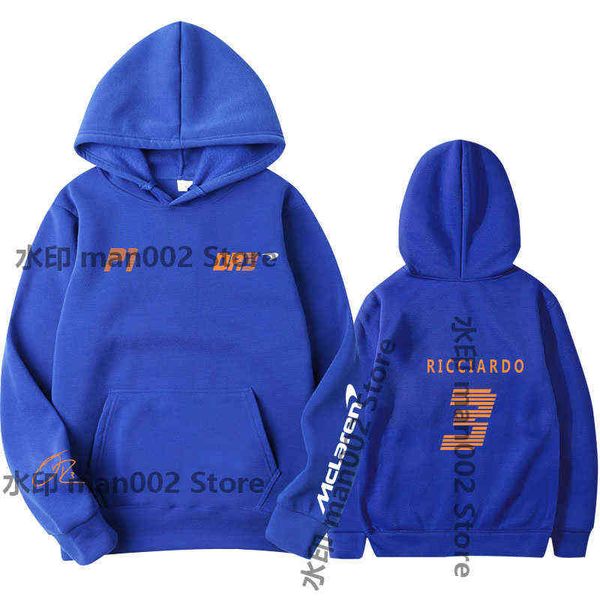 

2021 autumn winter formula one racer daniel ricciardo f1 mclaren team racing fans hoodie team men/women oversized hoodies g1228, Black