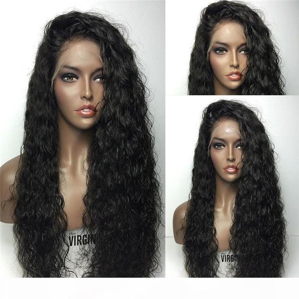 

glueless full lace human hair wigs for black women peruvian hair full lace wigs with baby hair curly lace front wigs, Black;brown
