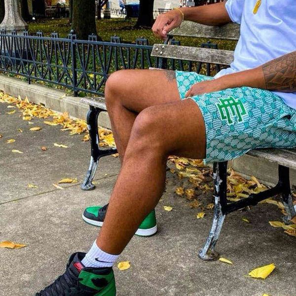 

eric emanuel ee basic short newyork city skyline men's casual shorts outdoor sweatpants summer gym workout mesh basketball beach footba, White;black