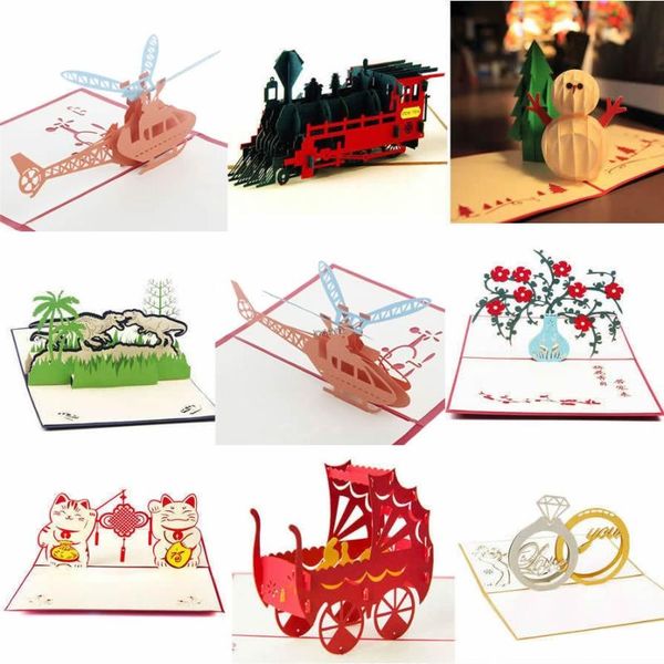 

ootdty 3d up invitation greeting card birthday valentines' day new year xmas gift