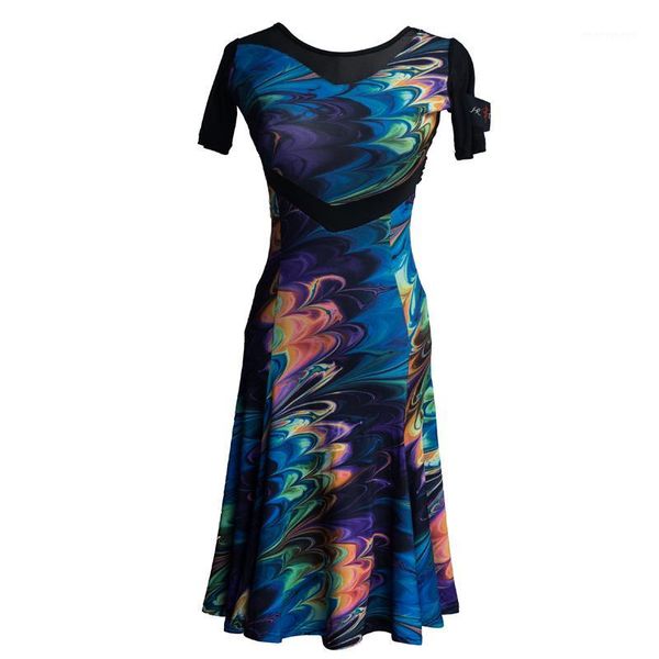 

black blue short sleeve latin dance dress for women/female ballroom tango costumes flamengo performance wears1, Black;red