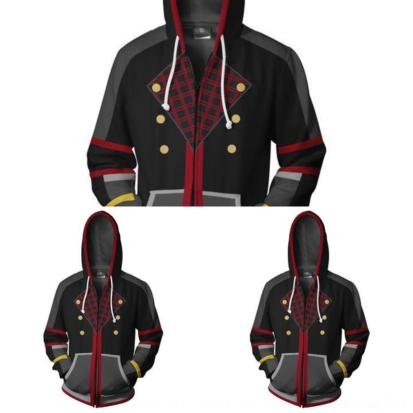 

urvpz kingdom sweater kingdom 3d printing cardigan hooded cosplay anime sora peripheral heart sora 3d printing heart zipperzipper zipper car, Black