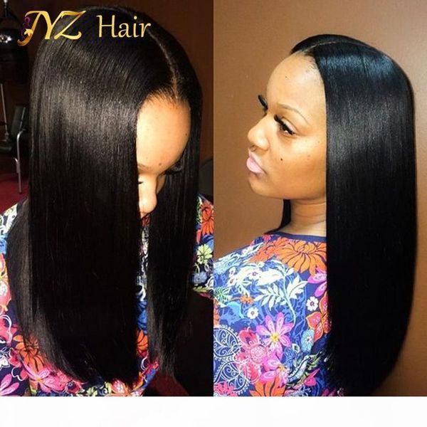 

jyz african american full lace wigs malaysian virgin hair glueless full lace wigs 130% density bob straight lace front human hair wigs thick, Black;brown