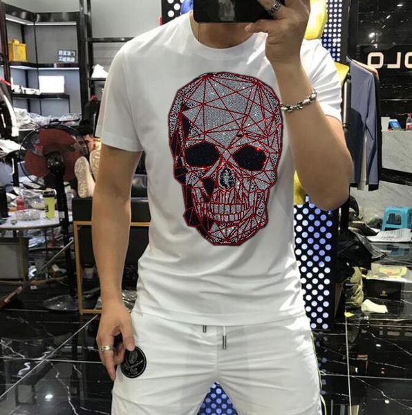 

2022 new men t shirt diamonds streetwear men's t-shirts short sleeve o-neck tee men 048, White;black