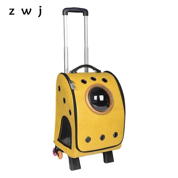 

pet carry backpack dog cats trolley bag rolling luggage for pets lj201104