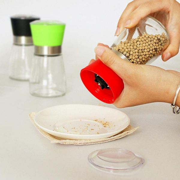 

grinder bottle salt herb spice glass round hand manual pepper mill cooking bbq seasoning mills kitchen tools