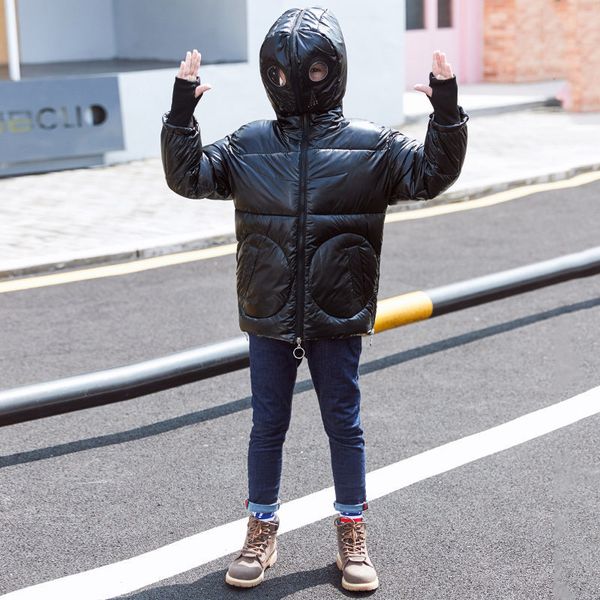 

kids boy snowsuit winter parkas with glasses waterproof teenager warm parka coat for boys hoodies jacket luxury children clothes lj201203, Blue;gray