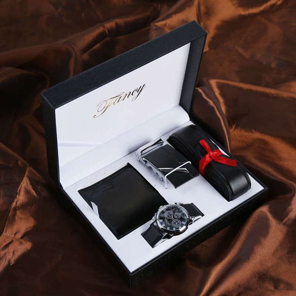 

gift year's day creative for new boyfriend practical watch men's belt wallet gift box pant belt, Slivery;brown