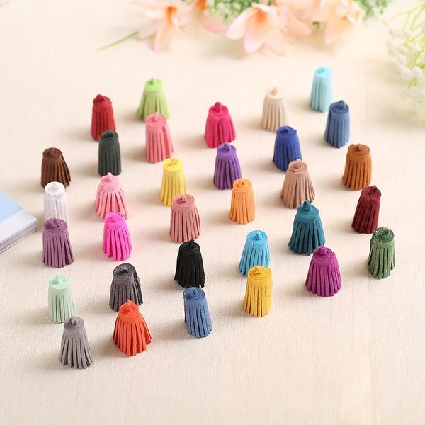 

10pcs color mini suede tassel fringe diy handmade material leather tassel trim garments curtains keychain decor crafts tassels h jllycq