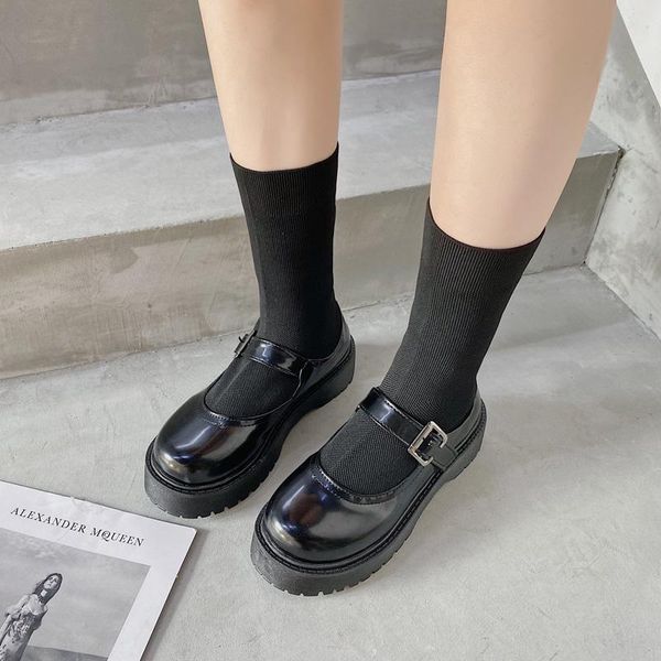 

brand women's shoes boots flat heel boots-women booties ladies round toe fashion rubber stockings rock med ankle 2020, Black