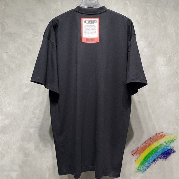 T-shirt in tessuto pesante 2021ss 1 T-shirt con tag ricamate oversize di alta qualità