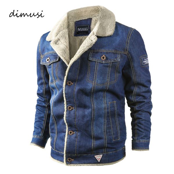 

winter mens denim jacket trendy fleece warm men jean jackets male windbreaker cowboy bomber coats kg-65, Black;brown