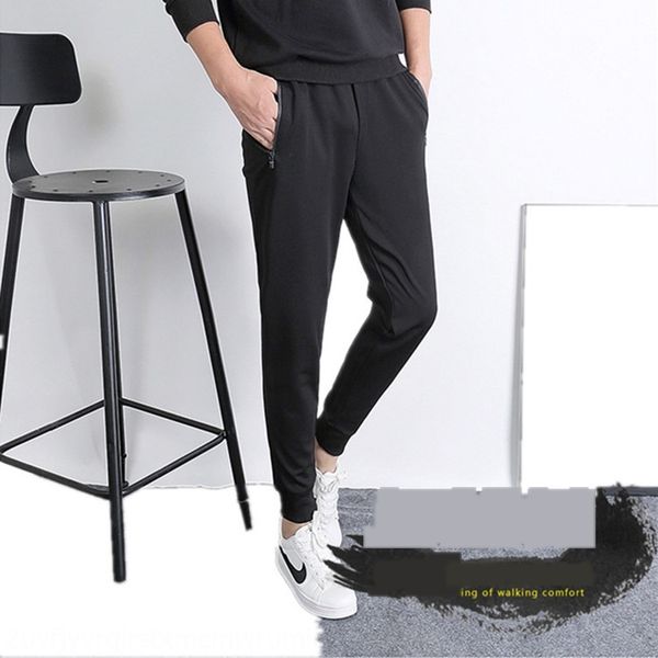 

spring and autumn men's elastic slim legged youth mid sports waist casual sports pants loose and comfortable elastic waist pants 6b2q8, Blue