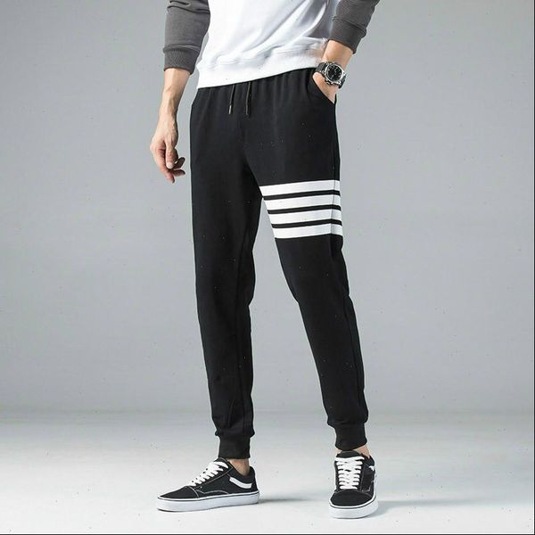 

autumn winter new man ankle banded pants loose pants leisure time pants male streetwear hip hop pant, Black
