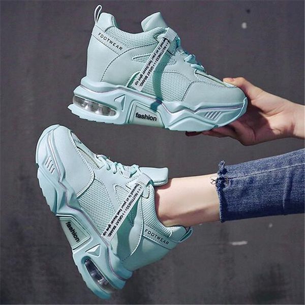 

2021 new woman chunky breathable mesh sizes casual shoes old female father non-slip fashion sneakers bbov, Black;white