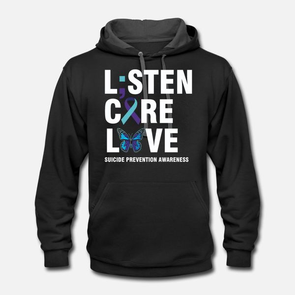 

listen care love suicide prevention awareness t shirt fit popular summer tracksuit hoodie sweatshirt
