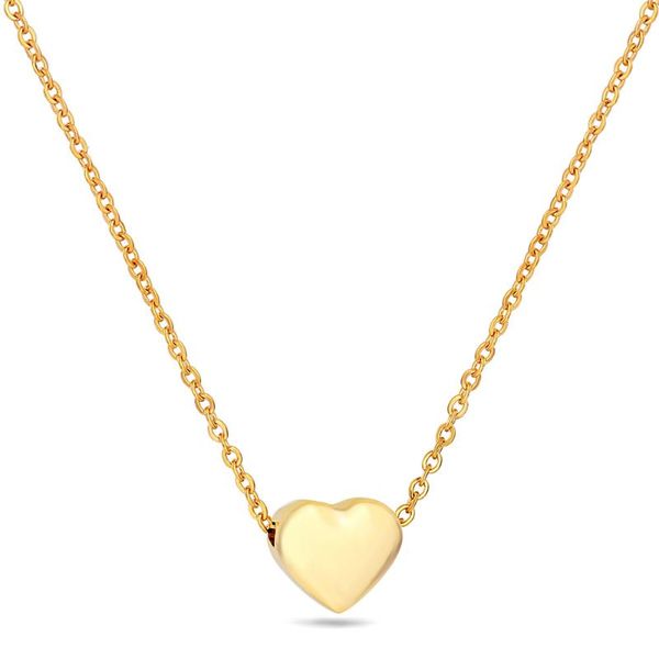 

stainless steel mini heart pendant necklace fashion women delicate minimalist jewelry valentine's day present, Silver
