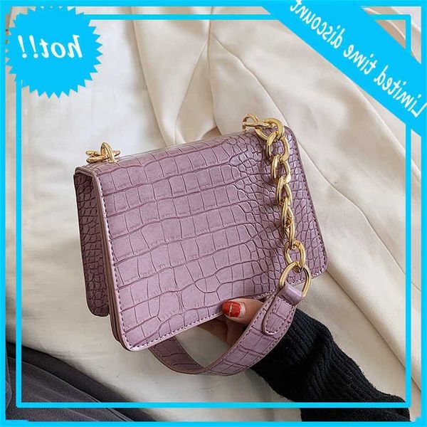 

crocodile pattern pu leather crossbody for women chains female shoulder bags handbags mini wallets travel cross body bag