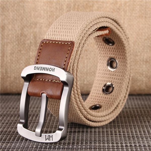 

belts striped canvas belt metal buckle pin jeans tactical for men women strap, Black;brown