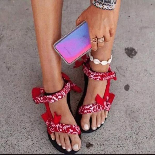 

2020 women's flat sandals summer outdoor beach shoes open toe style casual plus size 35-43 cotton fabric #qp2q