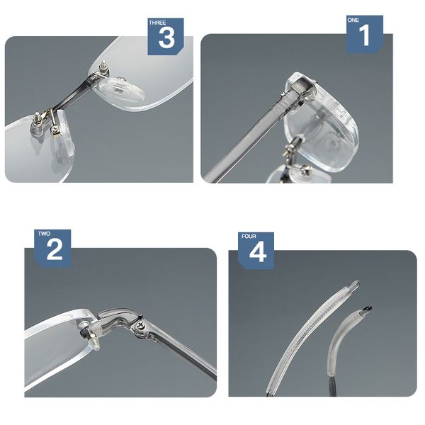 

men iboode tr90 women reading glasses rimless ultralight frameless eyeglasses spectacles male goggle 1.5 2.0 2.5 3.0 3.5 4.0 new