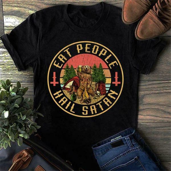 

bear camping eat people hail satan vintage black cotton men s 6xl birthday gift hoodie designers t shirts sweatshirt
