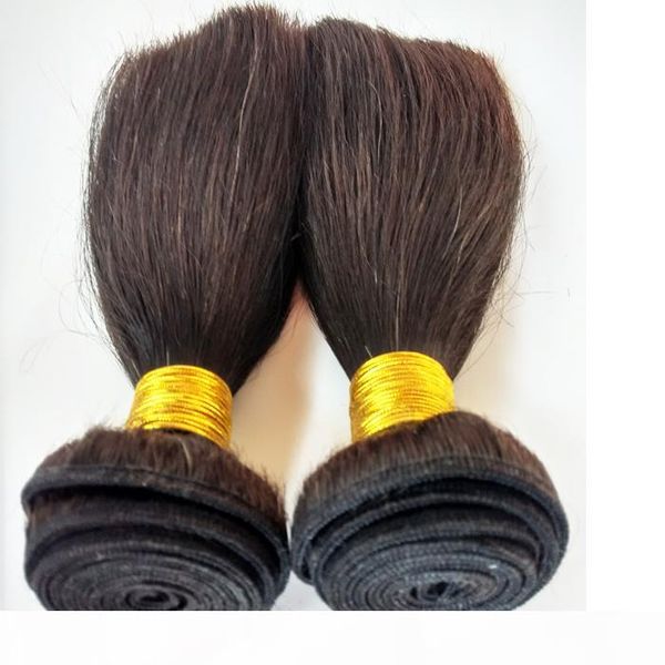 

7a unprocessed peruvian hair 3 bundles indin remy human hair weft natural color straight brazilian virgin human hair extensions, Black