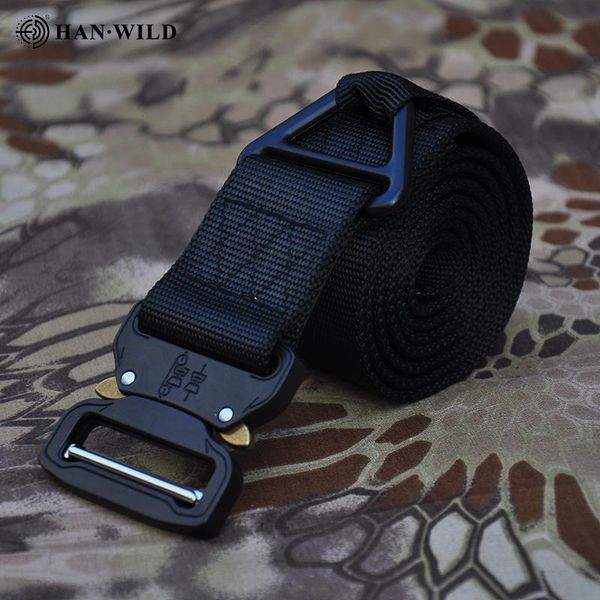 

hiking fishing airsoft adjustable tactical hiking belts men outdoor hook&loop nylon belt quick release training waistband 125cm bbyrkh, Black;green