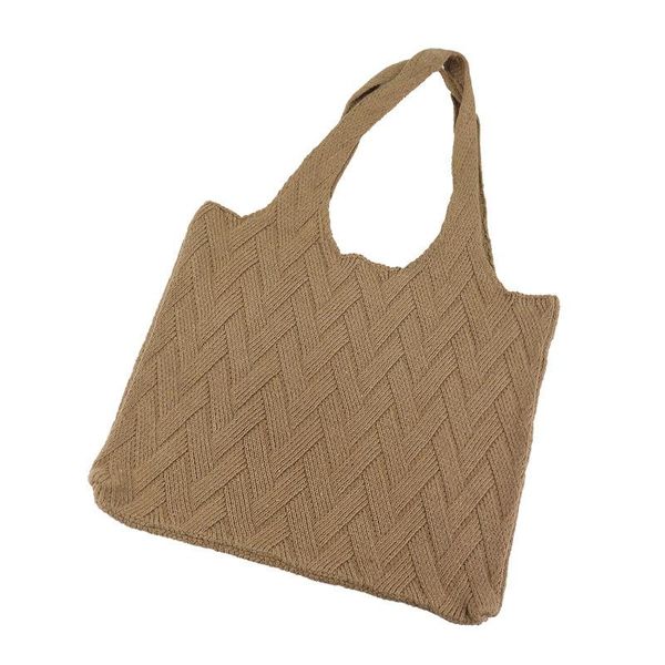 

japanese and korean spring and summer women's bags casual woven handbags simple large-capacity solid color shoulder bag