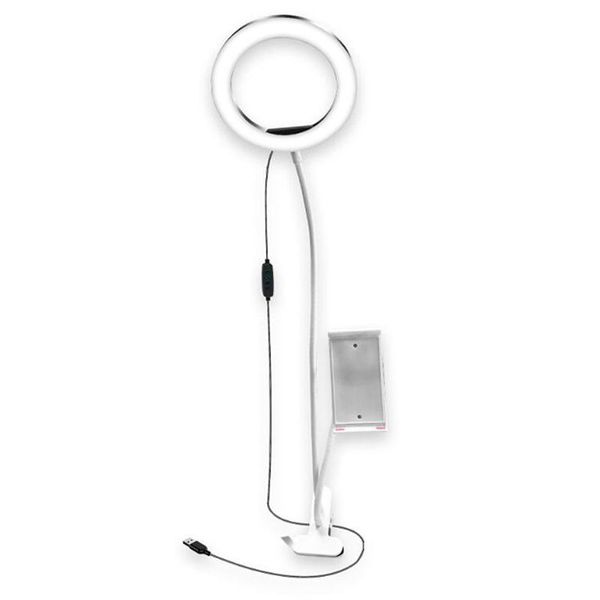

flash heads 3 in 1 lazy phone holder modes led fill light long arms deskbed stand adjustable aluminum alloy mount