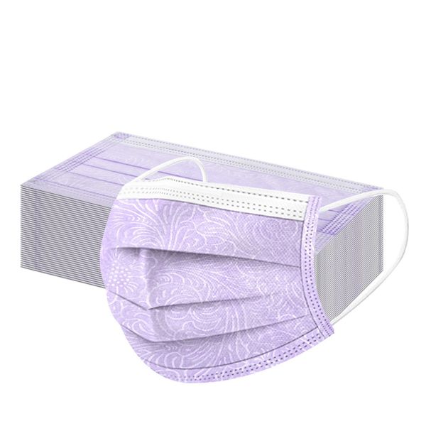 

newlayer disposable face fashion 3 10/20/30/40pcs non-woven solid purple masks mouth mask with design masque