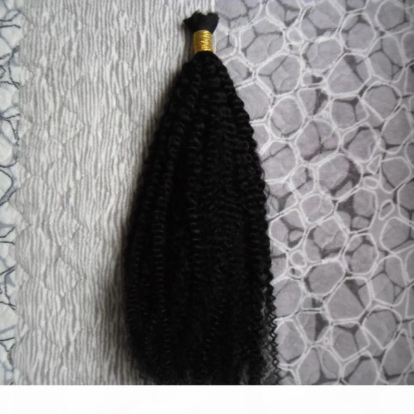 

100g human braiding hair bulk afro kinky curly brazilian hair bulk blond bulk 100% natural raw hair, Black